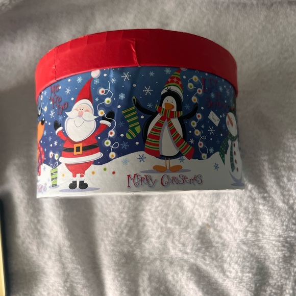 SET OF 2 CHRISTMAS CONTAINERS- 1 TIN/ 1 CARDBOARD - Picture 7 of 10